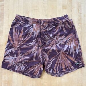Mountain Hardwear Men's Large Stryder Swim Short Dusty Purple Yucca Print